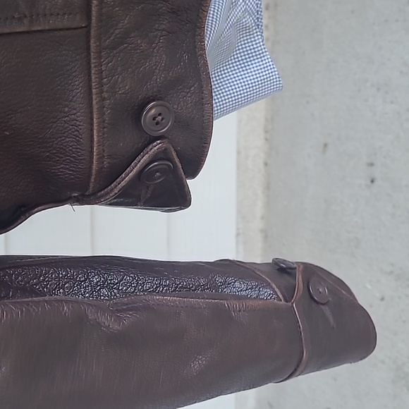 RRL Double RL Dark Brown Goat Leather XL Mens‎ Workwear Moto Flight Jacket RARE - Picture 9 of 14